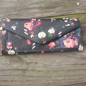 Floral Black Wallet